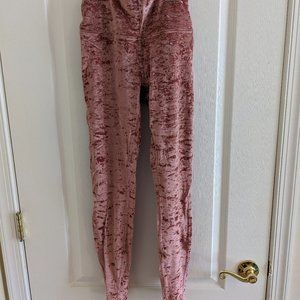 Pink crushed velvet Lululemon leggings